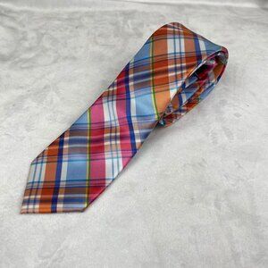 IZOD Men's Tie Multicolor Plaid 53.5x3 Inch 100% Polyester
